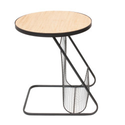 Table ronde range revues - D 41 cm - Noir