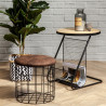 Table ronde range revues - D 41 cm - Noir