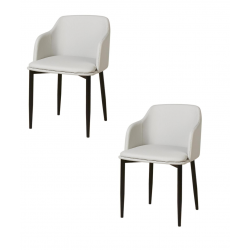 Lot de 2 chaises - Cindy - L 52 x l 50 x H 80 cm - Gris