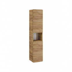 Armoire Murale Salle De Bain 'Elise Oak' - 75x20x16 Cm, 1 Porte, 3 étagères - Fermeture Douce, Style Moderne