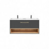 Meuble sous vasque mural - L 120 x P 46 x H 57 cm - Brunei Cosmos