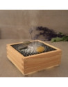 Diffuseur de parfum ultrasonic Kaori en bois - Beige et noir - 14,5 x 14,5 cm