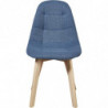 Lot de 4 chaises en tissu - Saba - L 46,5 x l 53 x H 83 cm - Bleu