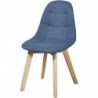 Lot de 4 chaises en tissu - Saba - L 46,5 x l 53 x H 83 cm - Bleu