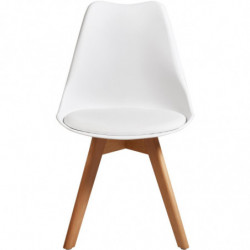 Lot de 6 chaises coques - Bjorn - L 48,5 x l 56 x H 83 cm - Blanc