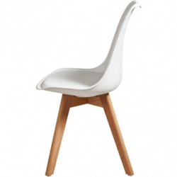 Lot de 6 chaises coques - Bjorn - L 48,5 x l 56 x H 83 cm - Blanc