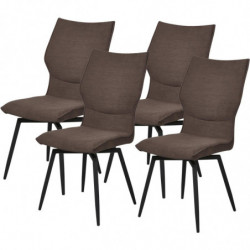 Lot de 4 chaises - Twist - L 46 x l 60 x H 97 cm - Chocolat