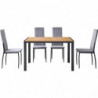 Ensemble table de repas en bois et 4 chaises - Breda - L 120 x l 70 x H 75 cm - Marron