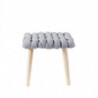 Tabouret en tissu tressé - Dona - L 37 x l 25 x H 35 cm - Gris