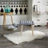 Tabouret en tissu tressé - Dona - L 37 x l 25 x H 35 cm - Gris