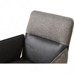 Lot de 2 chaises en cuir - Gillou - L 59,5 x l 67,5 x H 84,5 cm - Marron