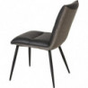 Lot de 2 fauteuils en cuir - Jonas - L 48 x P 66 x H 88 cm - Gris anthracite