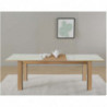 Table extensible en verre - Oklahoma - L 180 - 240 x l 90 x H 76 cm - Blanc