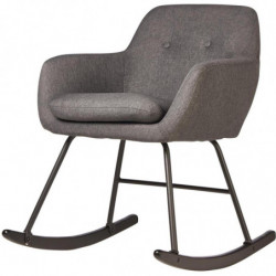 Chaise en tissu - Rocky - L 61 x l 76 x H 79 cm - Gris