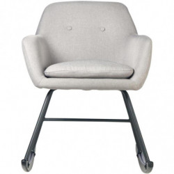 Chaise en tissu - Rocky - L 61 x l 76 x H 79 cm - Gris Clair