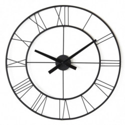 Horloge ronde en métal - Charles - D 60 cm - Noir