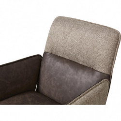 Lot de 2 chaises - Gillou - L 59,5 x l 67,5 x H 84,5 cm - Marron
