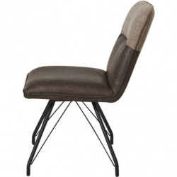 Lot de 2 chaises - Gillou - L 48,5 x l 67 x H 86,5 cm - Marron