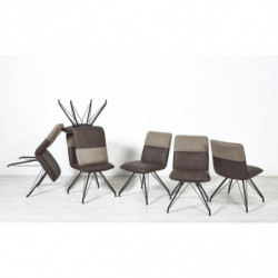 Lot de 2 chaises - Gillou - L 48,5 x l 67 x H 86,5 cm - Marron