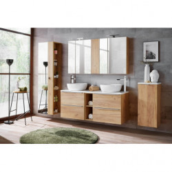 Grande armoire miroir murale - 45 x 33 x 170 cm - Elise Oak