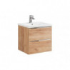 Meuble sous vasque mural - 60 x 46 x 57 cm - Elise Oak
