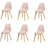 Lot de 6 chaises coques - Sacha - L 46,5 x l 53 x H 82 cm - Rose