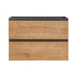 Meuble sous vasque - 80 x 46 x 57 cm - Stéphanie Grey Oak