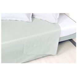 Drap plat en percale de coton - Manoir - 180 x 290 cm - Gris perle