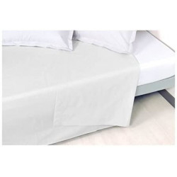 Drap plat en percale de coton - Manoir - 270 x 300 cm - Blanc neige