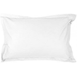 Taie d'oreiller en percale de coton - Manoir - 50 x 70 cm - Blanc neige