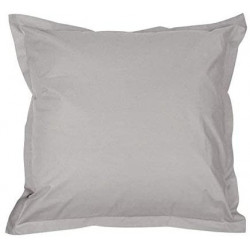 Taie d'oreiller en percale de coton - Manoir - 65 x 65 cm - Gris clair