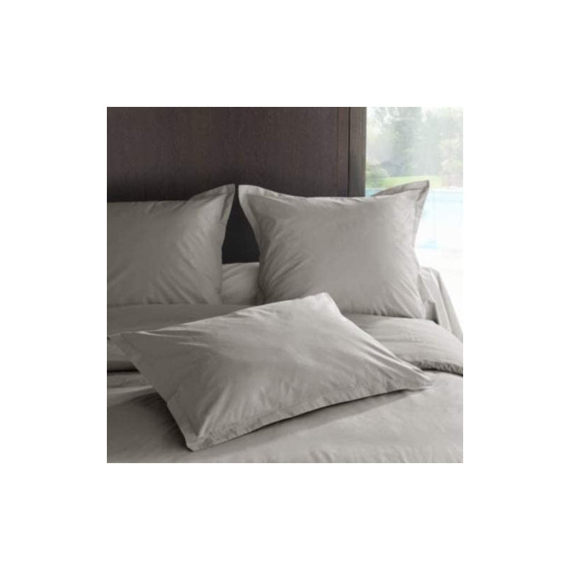 Taie d'oreiller en percale de coton - Manoir - 65 x 65 cm - Gris clair