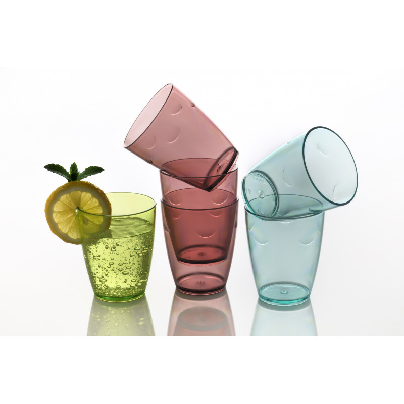 Lot de 8 verres incassables en plastique - 0,28 L - Coloris aléatoire