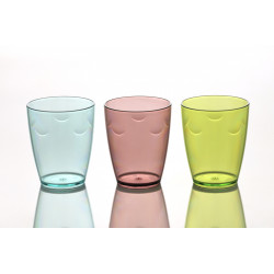 Lot de 8 verres incassables en plastique - 0,28 L - Coloris aléatoire