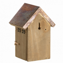 Nichoir antique en cuivre - L 11,3 x l 14,2 x H 20,1 cm - Marron