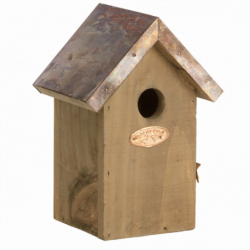 Nichoir antique en cuivre - L 11,3 x l 14,2 x H 20,1 cm - Marron