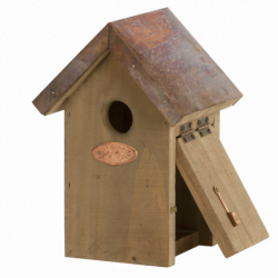 Nichoir antique en cuivre - L 11,3 x l 14,2 x H 20,1 cm - Marron