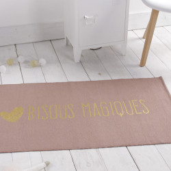 Tapis décoratif - Bisous magiques - 60 x 120 cm - Rose