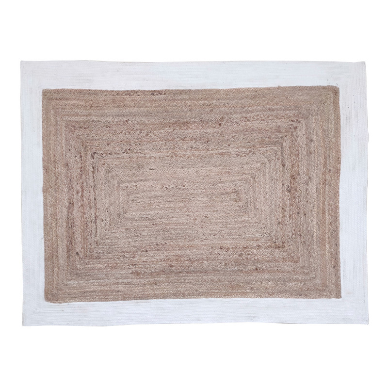 Tapis rectangulaire en jute - Slow life - 120 x 170 cm - Beige