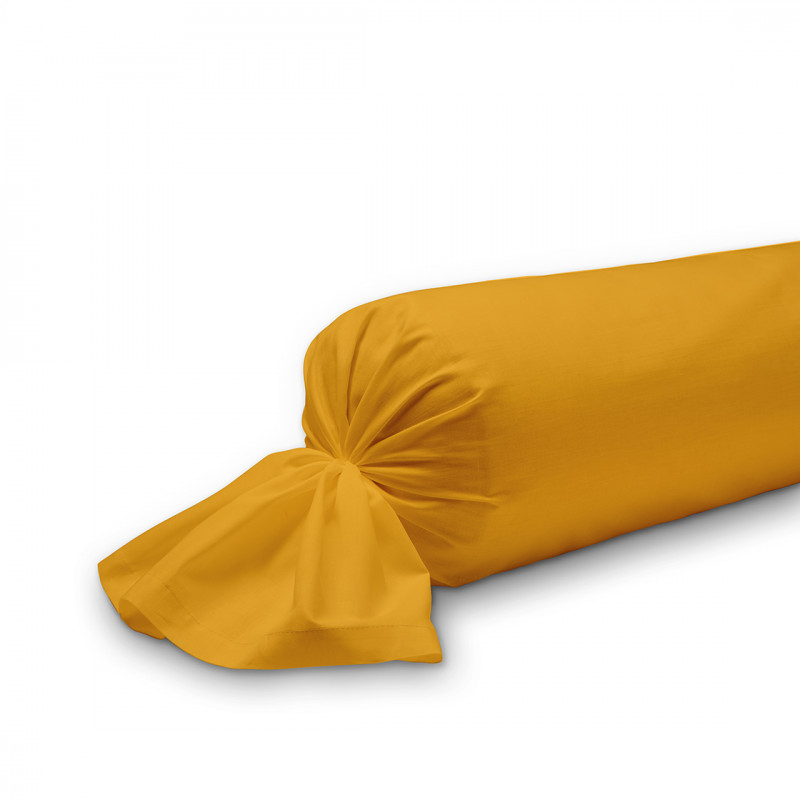 Taie de traversin uni en coton - 45 x 185 cm - Jaune