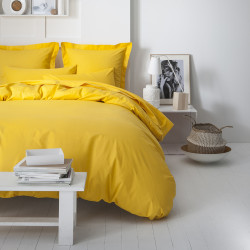 Taie de traversin uni en coton - 45 x 185 cm - Jaune