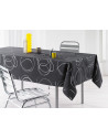 Nappe rectangulaire imprimé argent - 150 x 240 cm - Noir