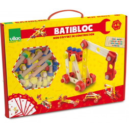 Jeu de construction 100 pièces en bois - Batibloc - 4 à 8 ans