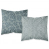 Parure de lit en coton - Flanelle - l 220 x L 240 cm - Imprimé floral - Gris