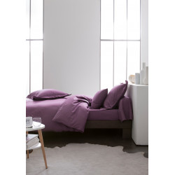 Drap housse en coton - l 140 x L 190 cm - Violet