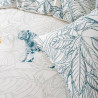 Parure de lit en coton - 240 x 260 cm - Gamme Sunshine - Blanc et gris