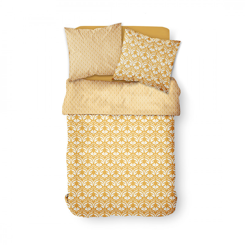 Parure de lit ethnique en coton - 240 x 260 cm - Sunshine - Jaune