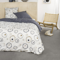 Parure de lit en coton réversible - Sunshine - l 240 x L 260 cm - Blanc