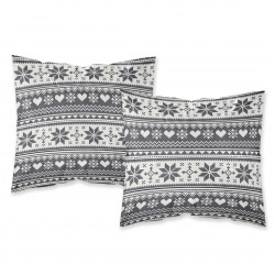 Parure de lit flanelle en coton - 240 x 260 cm - Winter - Gris