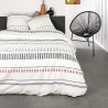Parure de lit en coton réversible - Sunshine - l 240 x L 260 cm - Imprimé ligne